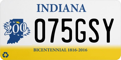 IN license plate 075GSY