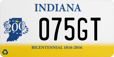 IN license plate 075GT