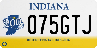 IN license plate 075GTJ