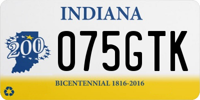IN license plate 075GTK