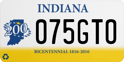 IN license plate 075GTO