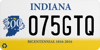 IN license plate 075GTQ