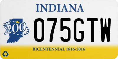 IN license plate 075GTW