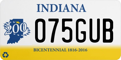 IN license plate 075GUB