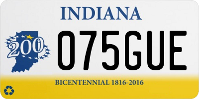 IN license plate 075GUE