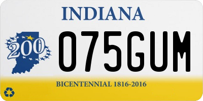 IN license plate 075GUM