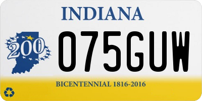 IN license plate 075GUW