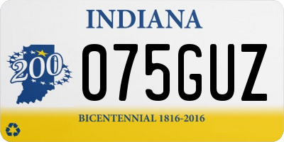 IN license plate 075GUZ