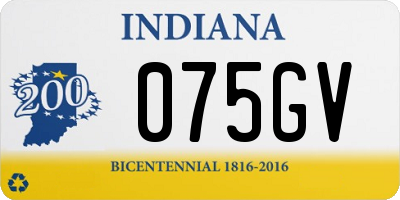 IN license plate 075GV