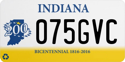 IN license plate 075GVC