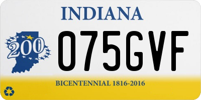IN license plate 075GVF