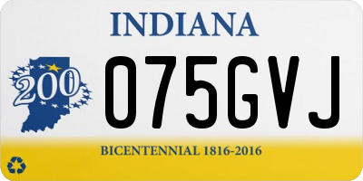 IN license plate 075GVJ