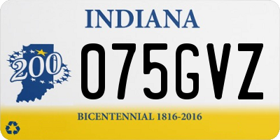 IN license plate 075GVZ