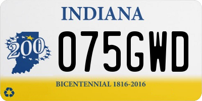 IN license plate 075GWD
