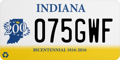 IN license plate 075GWF