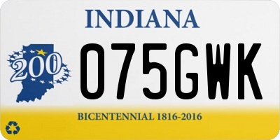 IN license plate 075GWK