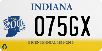 IN license plate 075GX