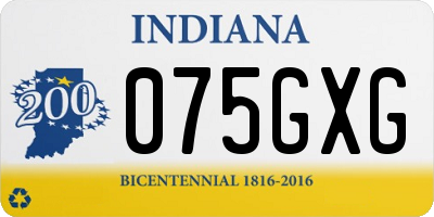 IN license plate 075GXG