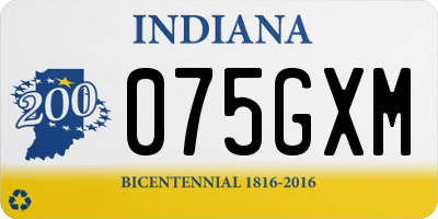IN license plate 075GXM