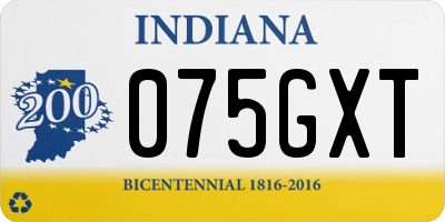 IN license plate 075GXT
