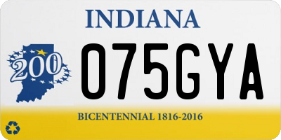 IN license plate 075GYA