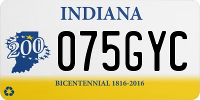 IN license plate 075GYC