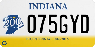 IN license plate 075GYD
