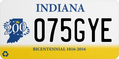 IN license plate 075GYE