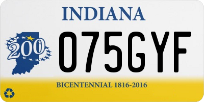 IN license plate 075GYF