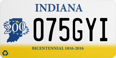 IN license plate 075GYI