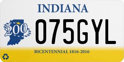 IN license plate 075GYL
