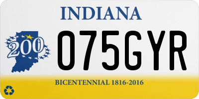 IN license plate 075GYR