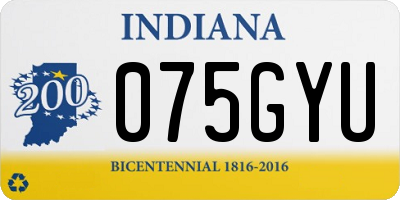 IN license plate 075GYU