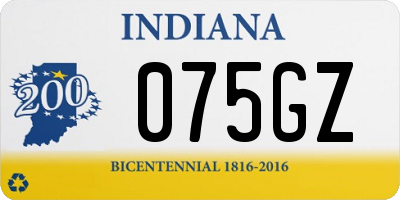 IN license plate 075GZ