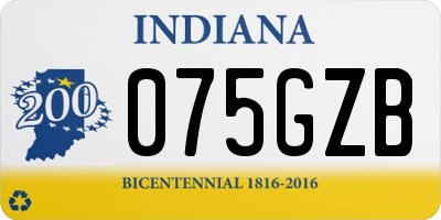 IN license plate 075GZB