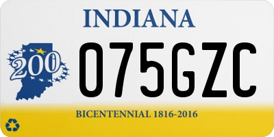 IN license plate 075GZC