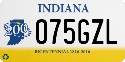 IN license plate 075GZL