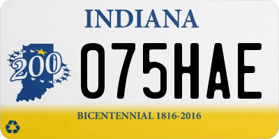 IN license plate 075HAE