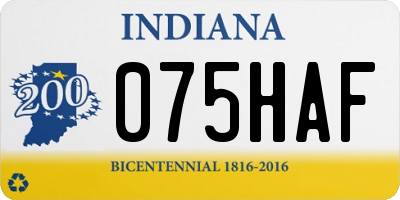 IN license plate 075HAF