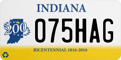 IN license plate 075HAG