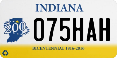 IN license plate 075HAH