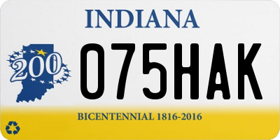 IN license plate 075HAK