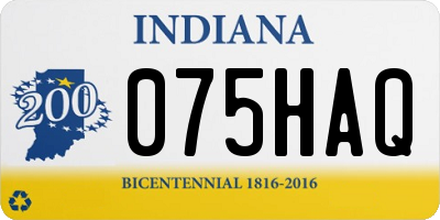 IN license plate 075HAQ