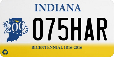 IN license plate 075HAR
