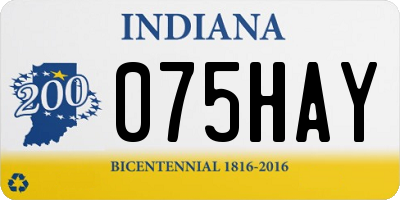 IN license plate 075HAY