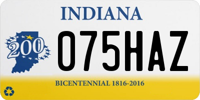 IN license plate 075HAZ