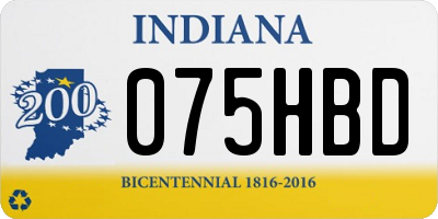 IN license plate 075HBD