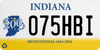 IN license plate 075HBI