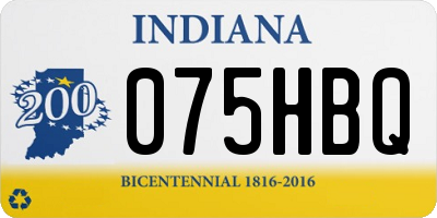 IN license plate 075HBQ
