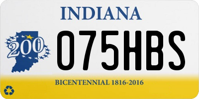 IN license plate 075HBS